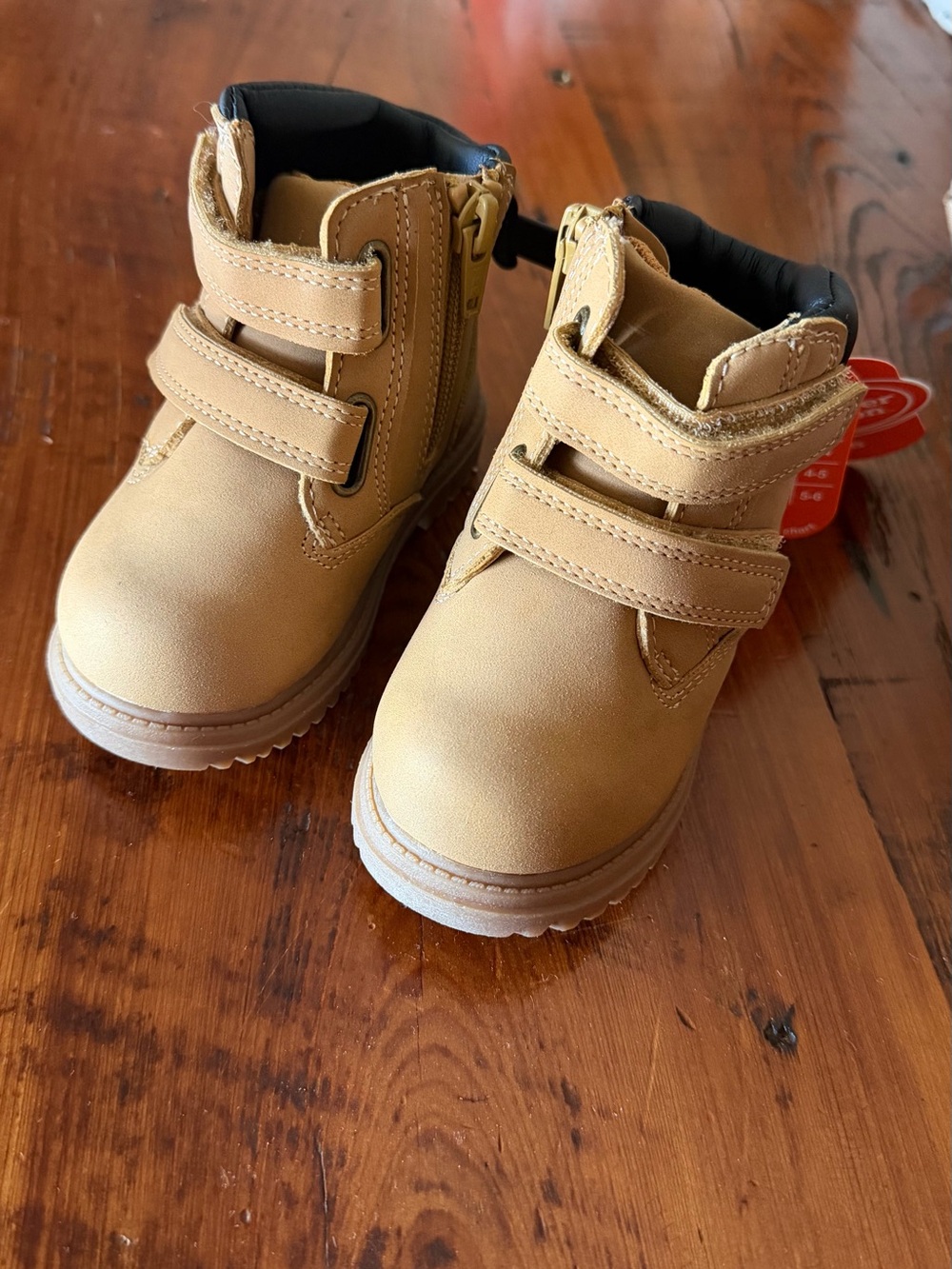 wonder nation Tan Hook-and-Loop Kids Boots